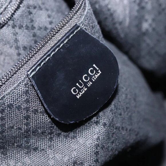 GUCCI Bamboo Hand Bag Nylon 2way Black Silver 001 1998 1577 Auth 147488 - Picture 12 of 14